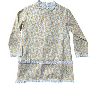 Floral Long Sleeve Dress with Ruffle Trim